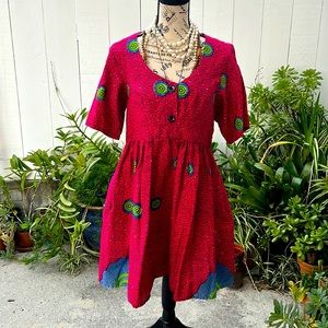 Fun African print play dress 100% cotton